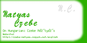 matyas czebe business card